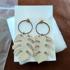 Clay Made Leaf Earrings